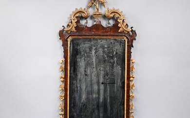 Chippendale Mahogany and Parcel-Gilt Looking Glass
