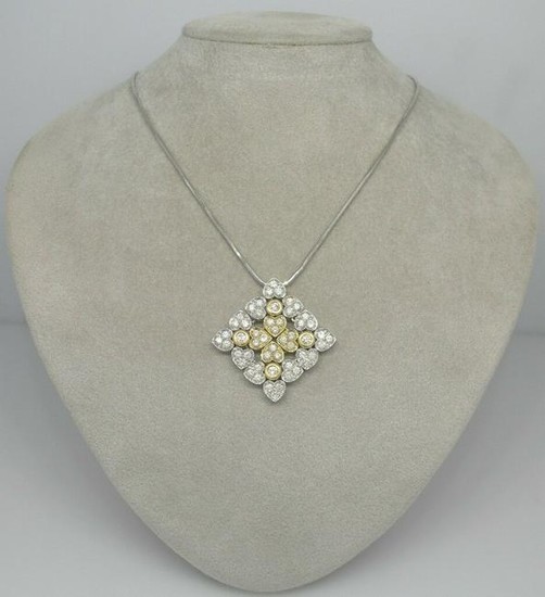 Ciemme Diamond White Gold Yellow Gold Pendant Necklace