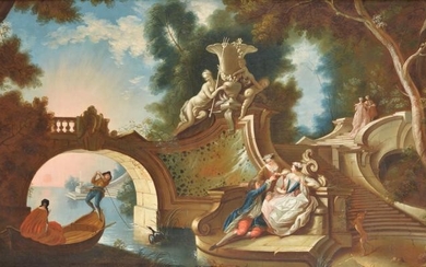 Circle of Jacques de Lajoue (French 1687-1761), Scene galante dans un parc