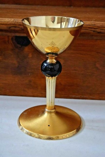 Classic Antique All Sterling Silver Chalice + 8 1/2"