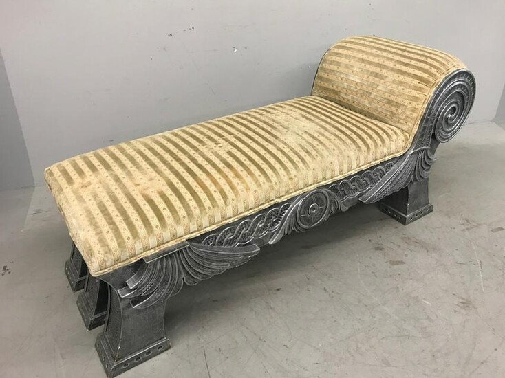Classical Silver Painted Chaise Lounge