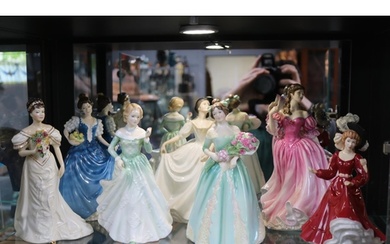 Collection of Seven Royal Doulton figurines to include Weddi...