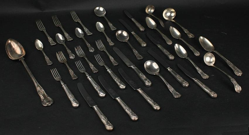 Collection of Shell-Decorated Plated Flatware
