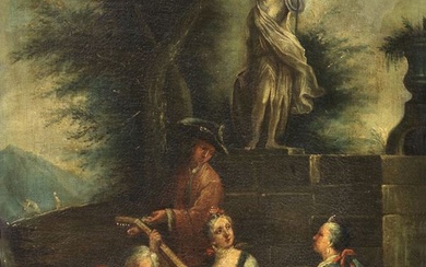 Scuola veneta del XVIII secolo, Concertino campestre sotto la statua di Minerva
