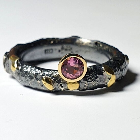 Costin Tira - 925 Gold, Silver - Ring - 0.30 ct Sapphire