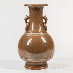 Crackle-glazed Brown Vase