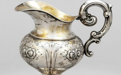 Cream jug, c. 1900, silver tested
