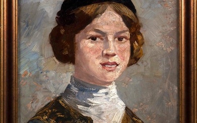 DUTCH SCHOOL (20th Century,), Portrait of a woman., Oil on canvas, 20.75" x 15.75". Framed 24" x