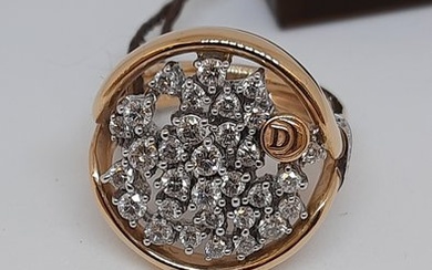 Damiani - Ring - bagliori - 18 kt. Pink gold, White gold - 1.05 tw. Diamond (Natural)