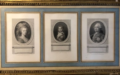 D'après DANGUET et LEVASSEUR gravé et publié par H. PLON Portraits de Marie-Antoinette, Louis XVII...