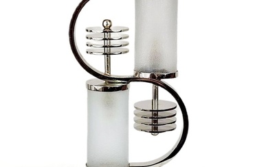 Daum Frères Edgar Brandt - Table lamp - Glass, Metal