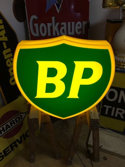 Decorative object - BP British Petroleum Oil garage item lightbox advertising lamp licht - After 2000