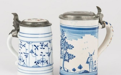 Delft Steins with Pewter Lids