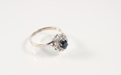 Diamant Saphir Damenring "Blume"