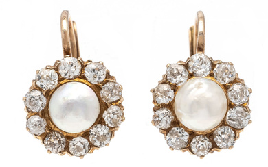 Diamond pearl earrings RG 585/