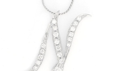 Diamonds Necklace - 18 kt. White gold - Necklace with pendant - 1.13 ct Diamonds