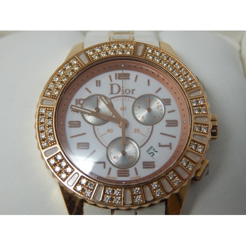 Dior: Christian Dior 18ct Gold Christal Chronograph Referenc...