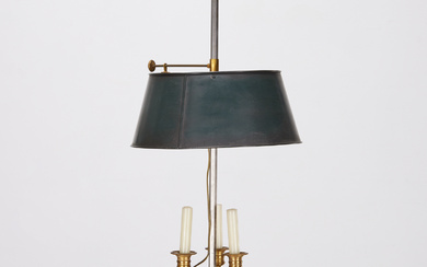 Directoire gilt bronze, mahogany bouillotte lamp