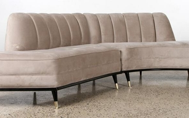 EDWARD WORMLEY STYLE 2 PART CURVED SOFA C. 1950