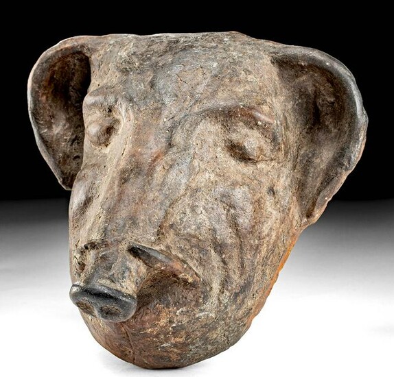 Early 20th C. Guatemalan Pottery Boar Mask