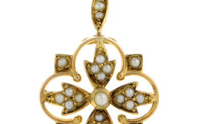 Early 20th century 15ct gold seed pearl brooch