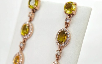 Earrings - 14 kt. Rose gold Sapphire