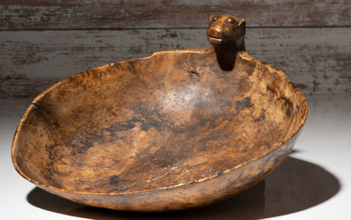Eastern Sioux Figural Burl Bowl, Bear