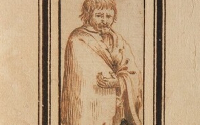 Ecole de Jacques CALLOT (1592-1635) Etude de vagabond Plume et encre brune sur trait de...