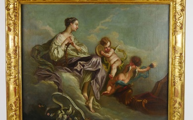 École française du XVIIIe siècle, entourage de François BOUCHER (1703-1770) La muse Erato (?) et...