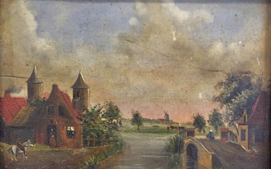 Ecole hollandaise vers 1900 Village près... - Lot 105 - Euvrard & Fabre
