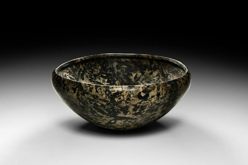Egyptian Black and White Granite Bowl
