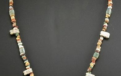 Egyptian Faience Bead Necklace w/ Pretty Pendant