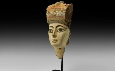 Egyptian Polychrome Wooden Face Mask
