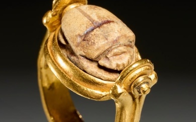 Egyptian style scarab swivel ring