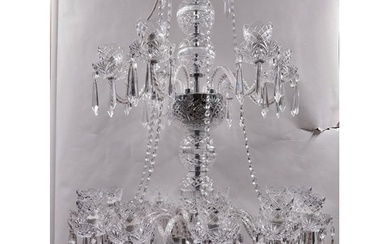 Eighteen branch cut crystal Waterford chandelier. {121 cm H ...