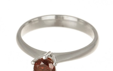 Engagement ring - 14 kt. White gold - 0.70 tw. Garnet