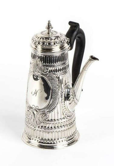 English Britannia silver Queen Anne coffee pot - London