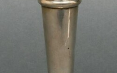 English Silver Ruffled Rim Trumpet Vase