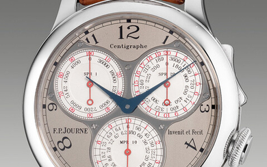 F.P. Journe, A fine and attractive platinum chronograph wristwatch with 100th of a second, 20-second and 10-minute registers