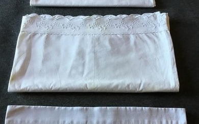 FRENCH VICTORIAN BOLSTER CASES (3) - Cotton - Early 20th century