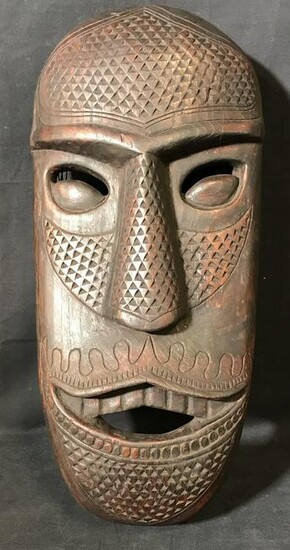 Far East Asian Hand Carved Wooden Mask
