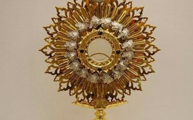 Fine Antique Monstrance with Luna + + chalice co. +