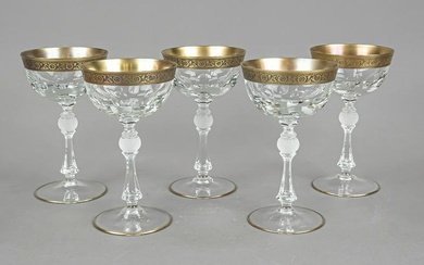 Five champagne bowls, probably