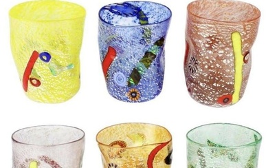 Forbidden Fruit Set Of 6 Murano Drinking Glasses