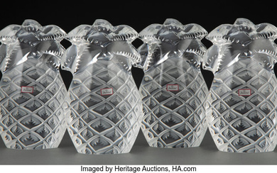Four Baccarat Glass Ananas Pineapple Paperweights (20th century)