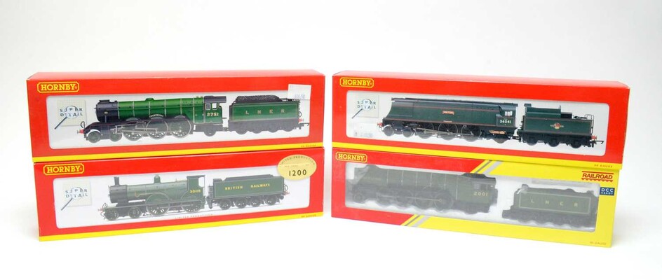 Four boxed Hornby 00-gauge locos.