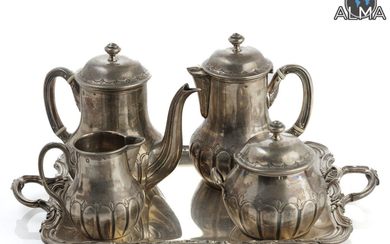 French 950 Silver Coffee & Tea Set from End of 19th Century