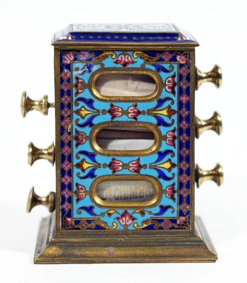French Champleve Desk Calendar Late 19Th Century