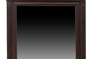 French Henri II Style Carved Mahogany Overmantel Mirror, 19th c., H.- 47 1/2 in., W.- 39 in.