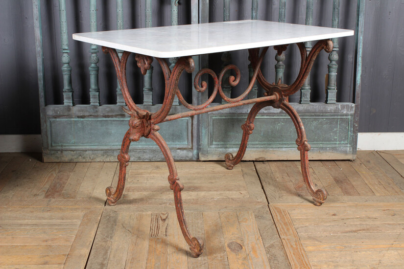 French Late 19th C. Cast Iron Bistro Table